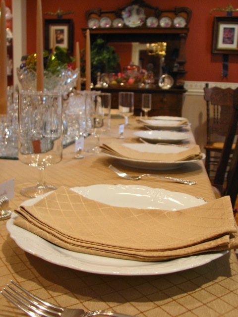 Grandma's Dining Table Setting Classic Style In Red