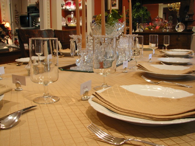 Grandma's Dining Table Setting Classic Style In Red