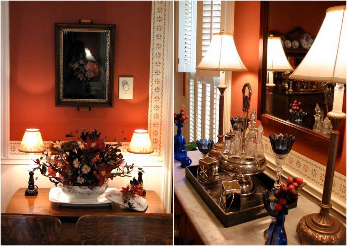 Grandma's Dining Table Setting Classic Style In Red