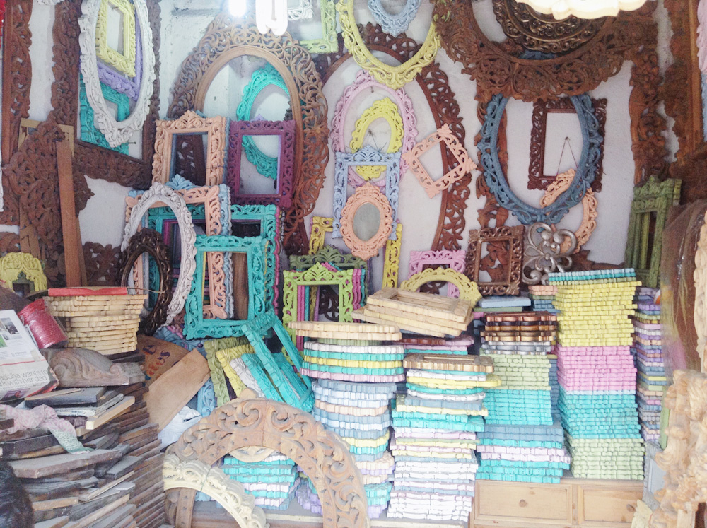 colorful wood carving frames in Mumbai