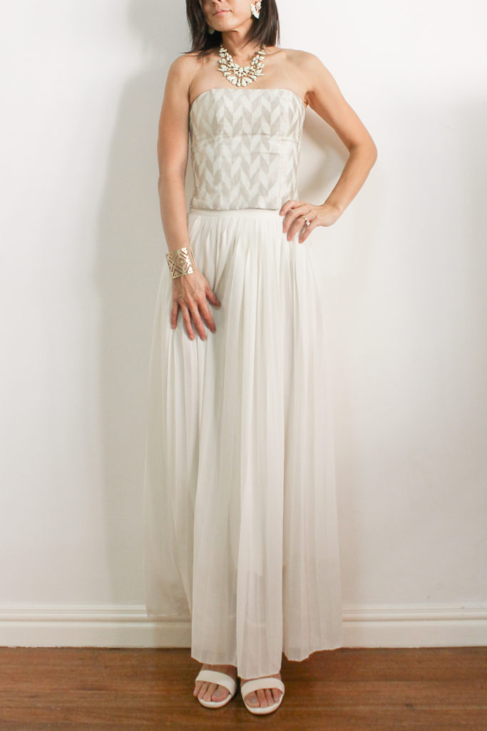 Indian Design Inspired Tube Top In Mint Green & Silver | Chuzai Living