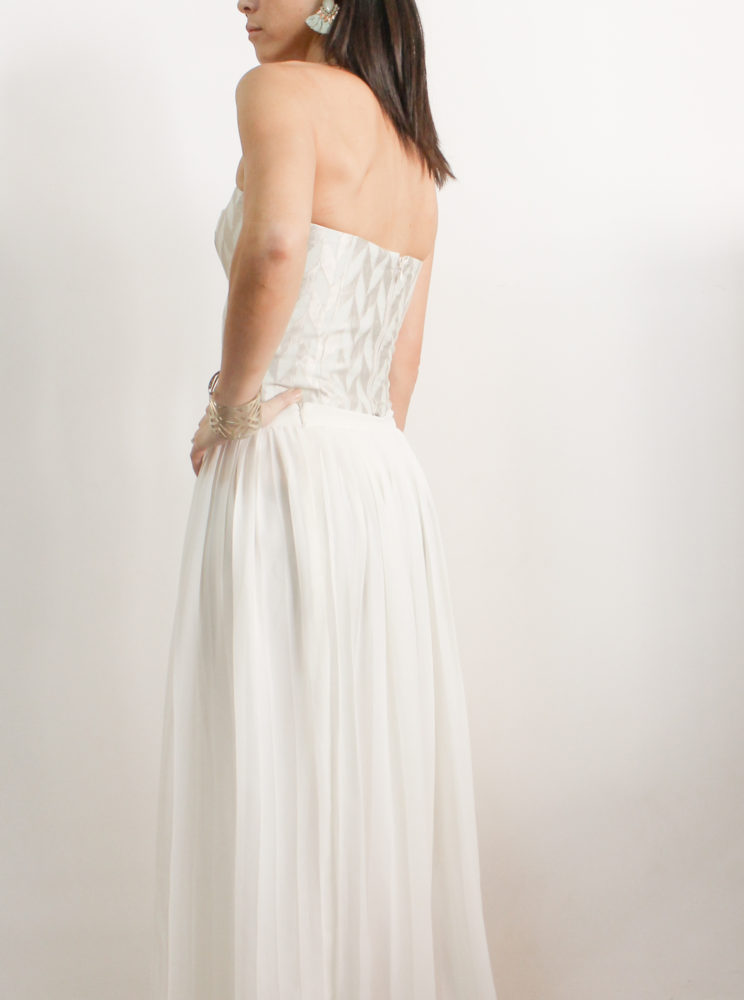 Indian Design Inspired Tube Top In Mint Green & Silver | Chuzai Living